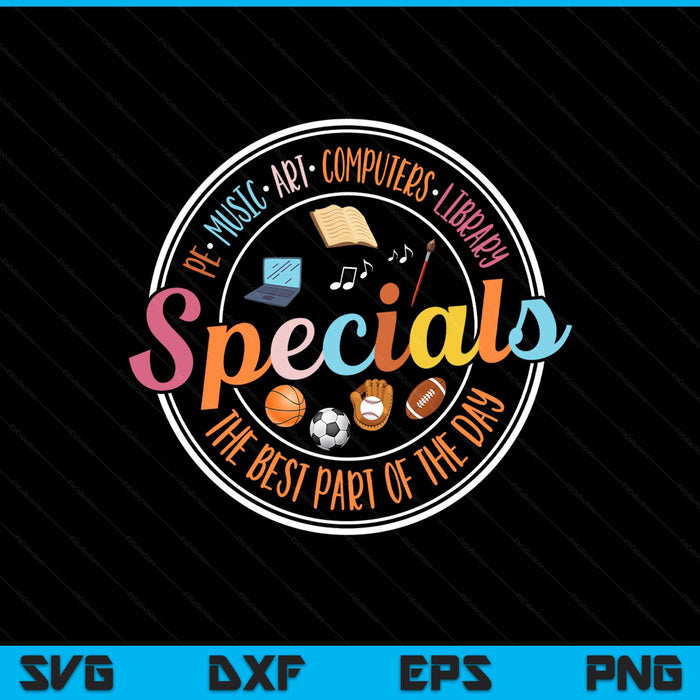 Special Teacher Music Art Library Physical Education SVG PNG Digital Printable Files