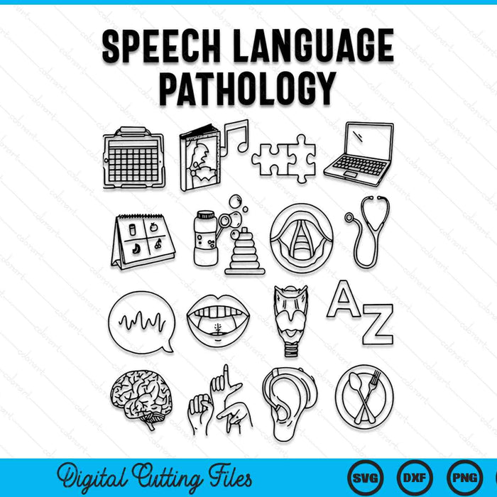 Speech language pathology pathologist SLP therapist SVG PNG cut file for Cricut