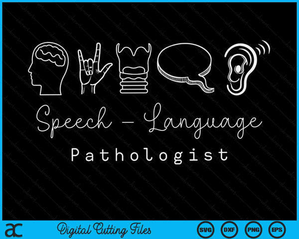 Spraaktaalpathologie Patholoog SLP Logopedist SVG PNG Digitale bestanden snijden