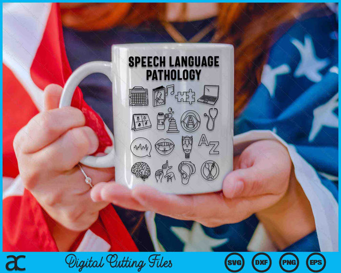 Speech Language Pathology Pathologist SLP Speech Therapist SVG PNG Digital Cutting Files