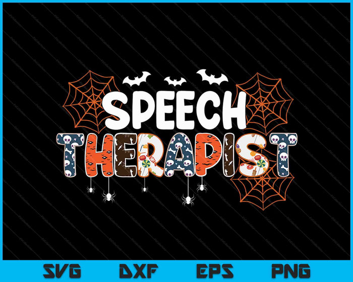 Terapeuta del habla Halloween Divertido OT Halloween Traje SVG PNG Cortar archivos imprimibles