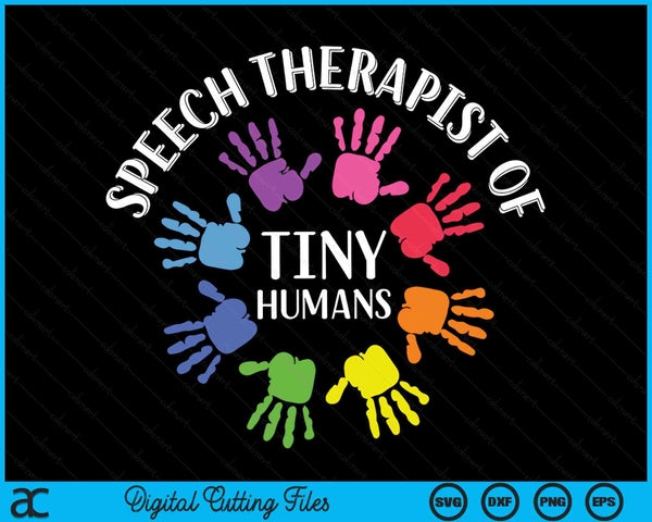 Logopedist van kleine mensen Spraak Taal Pathologie Therapeut SVG PNG Digitale Snijbestanden