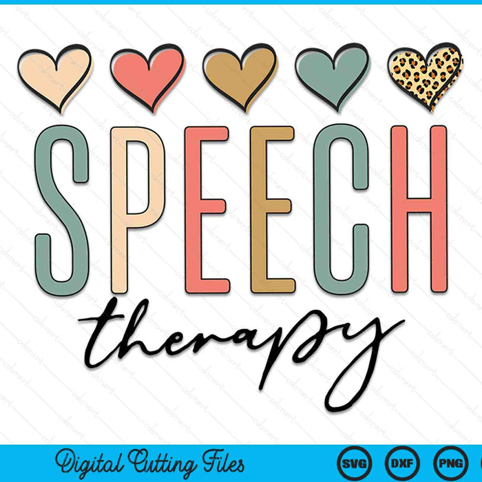 Speech Therapy Leopard Hearts SLP SVG PNG cut file for Cricut