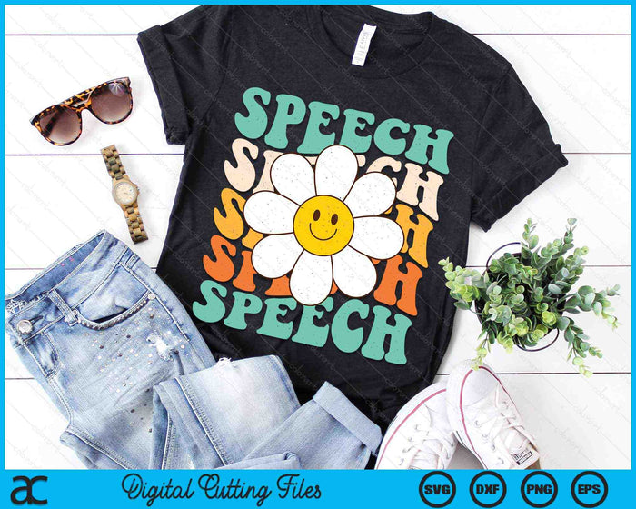 Speech Therapy Retro Speech Language Pathologist Therapist SVG PNG Digital Cutting Files