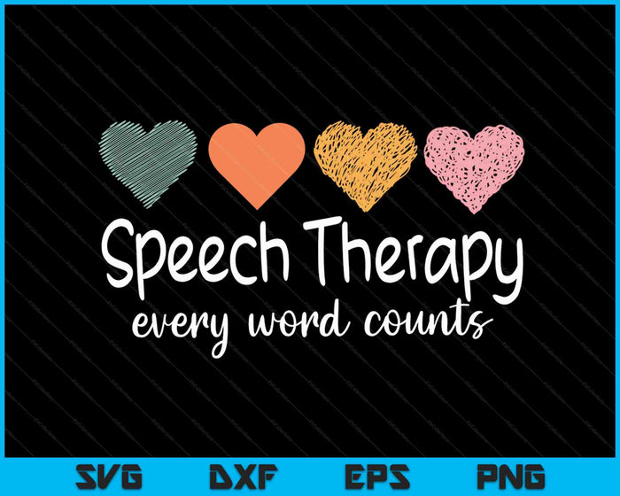 Speech Therapy Speech Language Pathologist Cute SVG PNG Digital Cutting Files