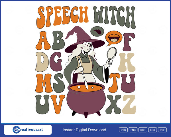 Speech Witch SLP Halloween Speech Therapist SVG - Speech Witch SLP Halloween design