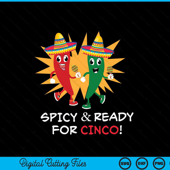 Spicy Cinco de Mayo Chili Pepper SVG PNG Digital Printable Files