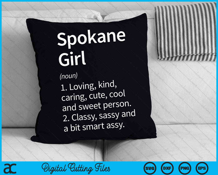 Spokane Girl WA Washington Home Roots SVG PNG Cutting Printable Files