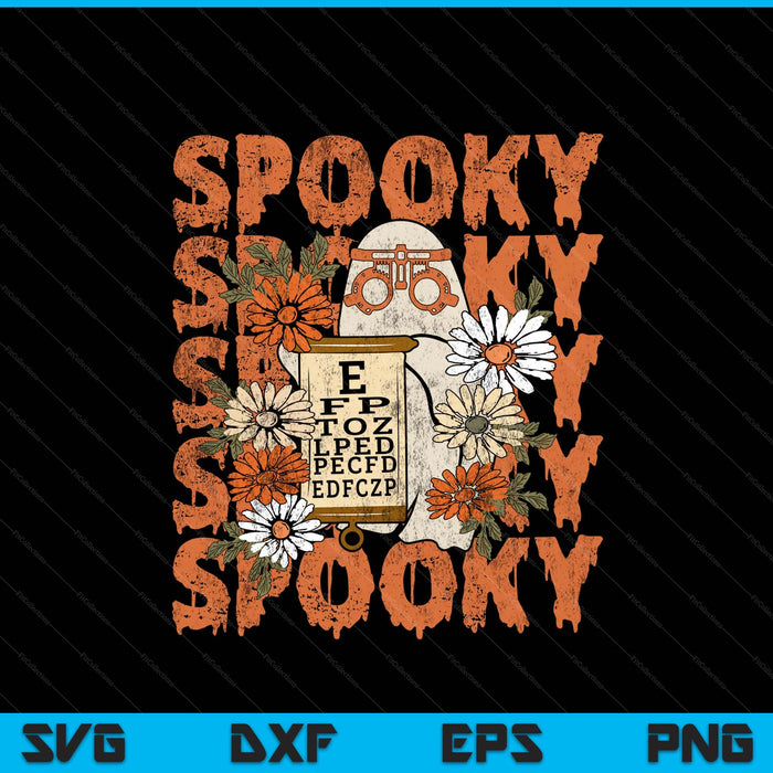 Spooky Ghost Boo Vision Squad Optometrist Halloween Eye SVG PNG Digital Printable Files