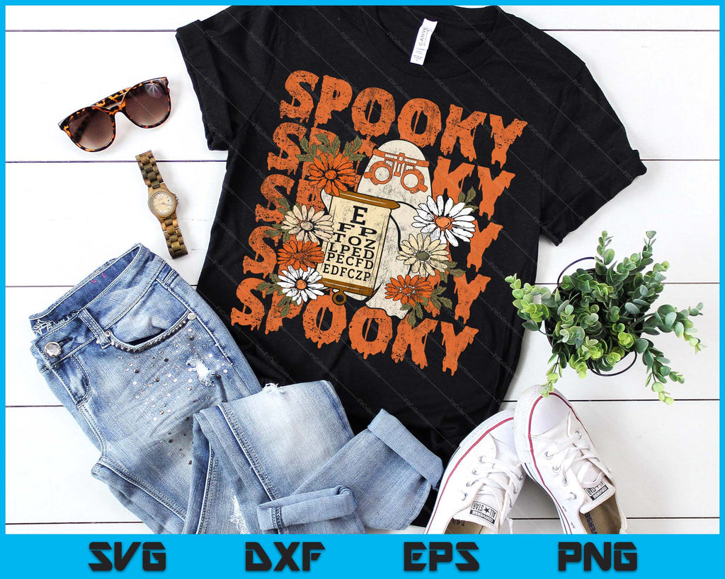 Spooky Ghost Boo Vision Squad Optometrist Halloween Eye SVG PNG Files ...