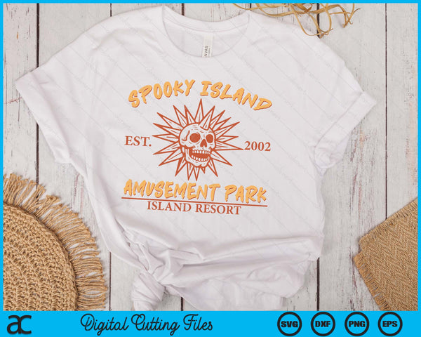 Spooky Island Retro Halloween Skull 90s Halloween Sammerween SVG PNG Digital Printable Files