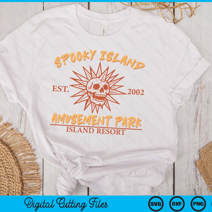 Spooky Island Retro Halloween Skull 90s Halloween Sammerween SVG PNG Digital Printable Files