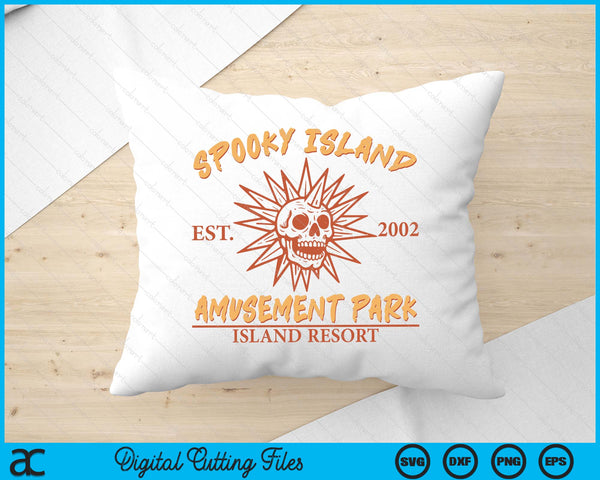 Spooky Island Retro Halloween Skull 90s Halloween Sammerween SVG PNG Digital Printable Files
