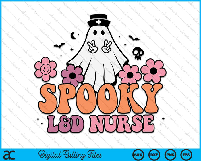 Spooky L&D Nurse OBGYN Halloween Spooky Boo Ghost SVG PNG Digital Cutting Files