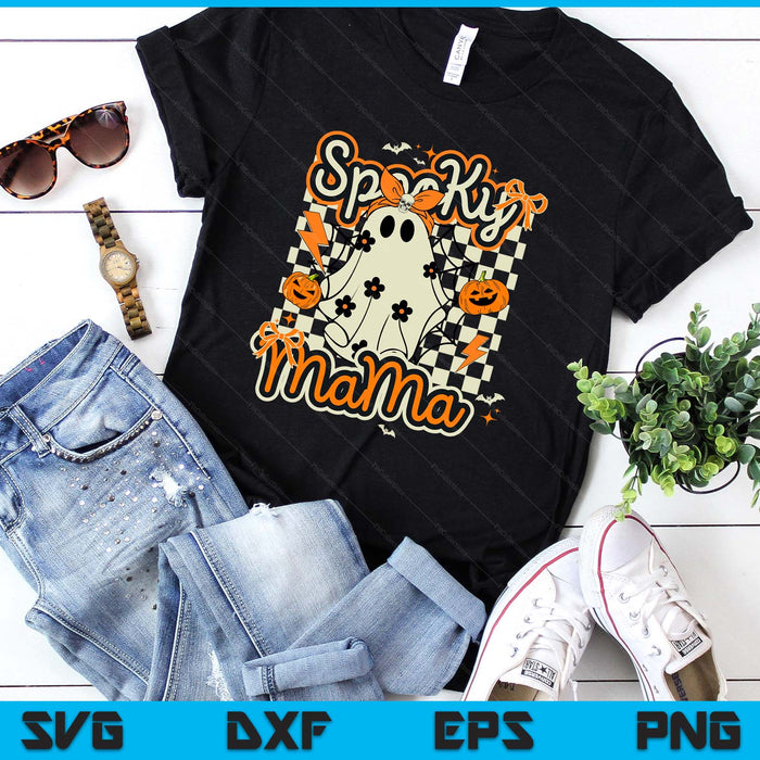 Spooky Mama Shirt Women Ghost Mom Halloween SVG PNG Digital Printable Files