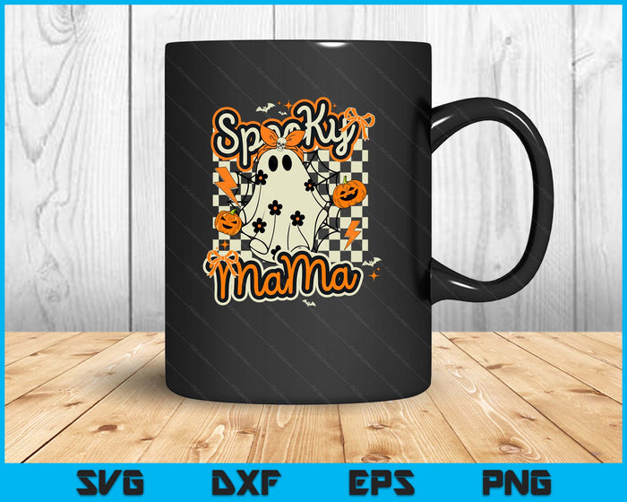 Spooky Mama Shirt Women Ghost Mom Halloween SVG PNG Digital Printable Files