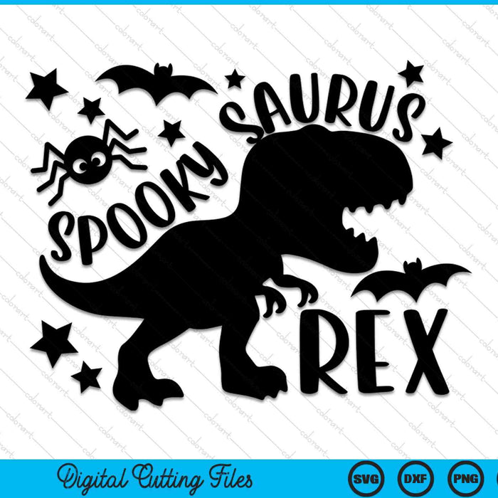 Spooky Saurus Rex Funny Kids Halloween SVG PNG Digital Cutting Files