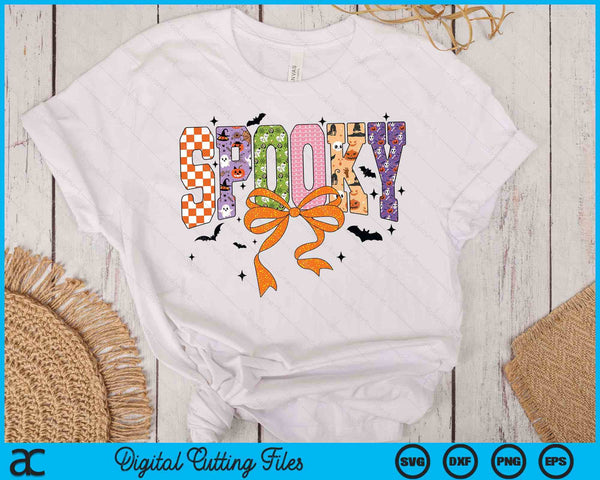 Spooky Season Coquette Bow Preppy Halloween Trick Or Treat SVG PNG Digital Printable Files