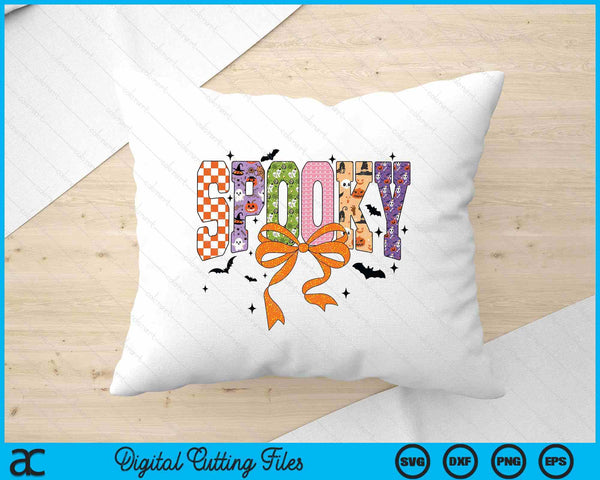 Spooky Season Coquette Bow Preppy Halloween Trick Or Treat SVG PNG Digital Printable Files