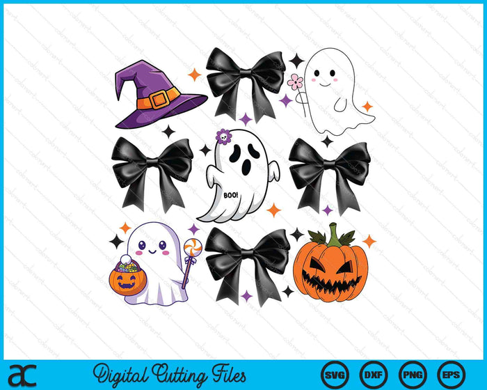 Spooky Season Cute Boo Ghost Coquette Halloween Costume SVG PNG Digital Printable Files