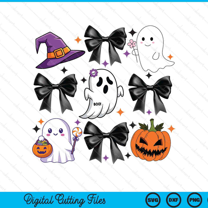 Spooky Season Cute Boo Ghost Coquette Halloween Costume SVG PNG Digital Printable Files
