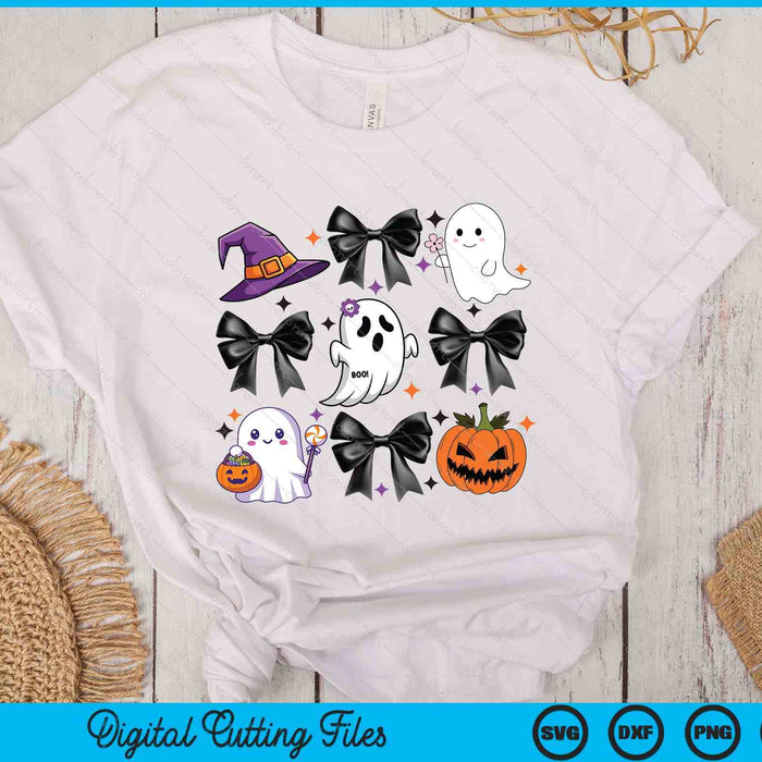 Spooky Season Cute Boo Ghost Coquette Halloween Costume SVG PNG Digital Printable Files