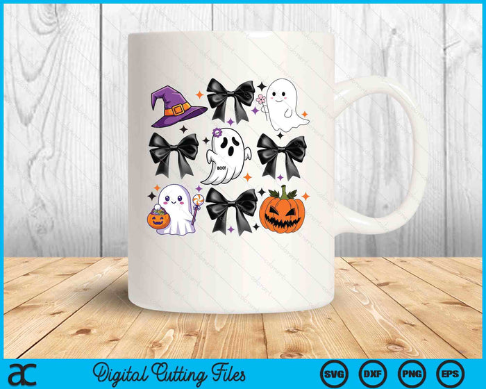 Spooky Season Cute Boo Ghost Coquette Halloween Costume SVG PNG Digital Printable Files