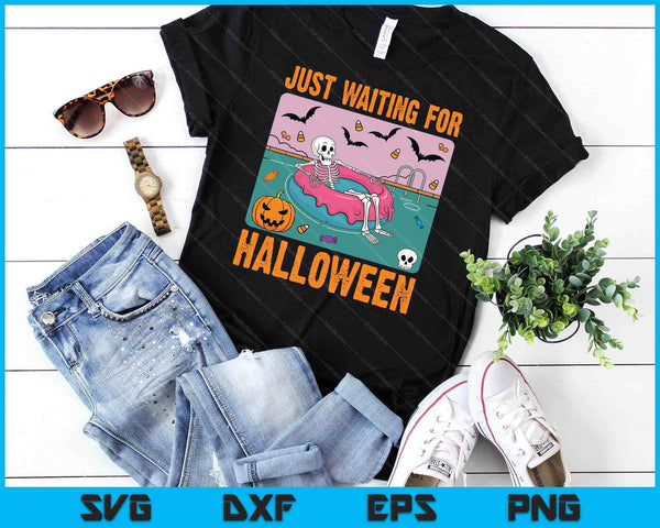 Spooky Summer Skeleton Just Waiting For Halloween SVG PNG Digital Printable Files