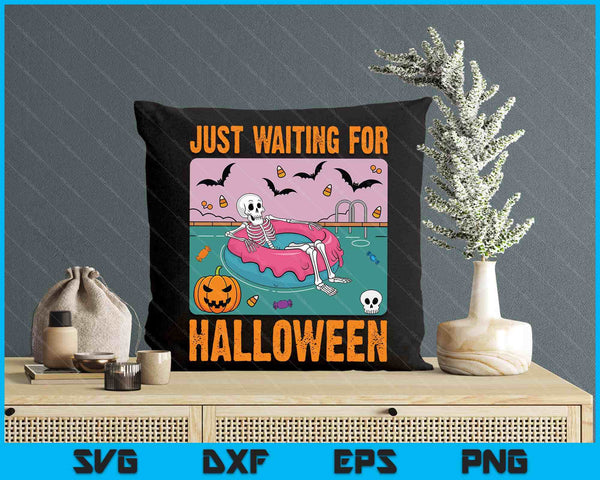 Spooky Summer Skeleton Just Waiting For Halloween SVG PNG Digital Printable Files