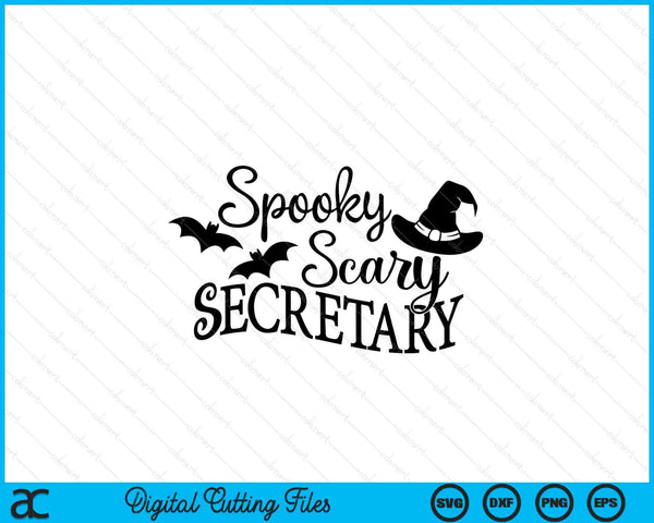 Spooky Scary Secretary Divertido Halloween SVG PNG Archivos de corte digital