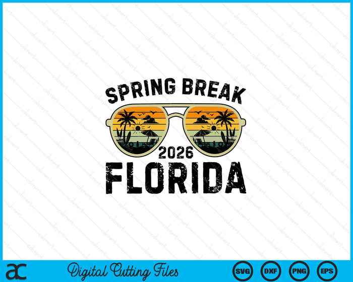 Spring Break Florida 2026 Family Vacation Matching Retro SVG PNG Digital Printable Files