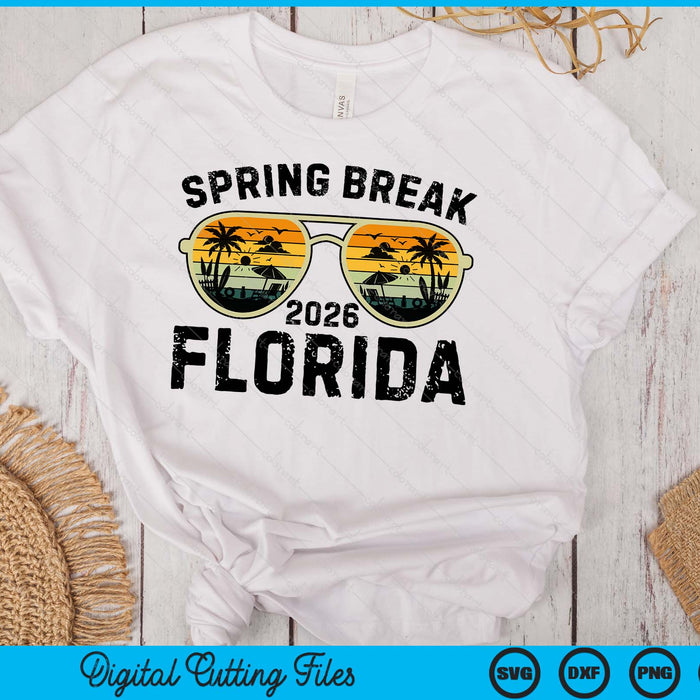 Spring Break Florida 2026 Family Vacation Matching Retro SVG PNG Digital Printable Files