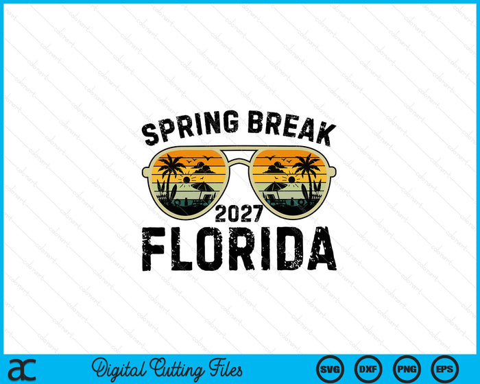 Spring Break Florida 2027 Family Vacation Matching Retro SVG PNG Digital Printable Files