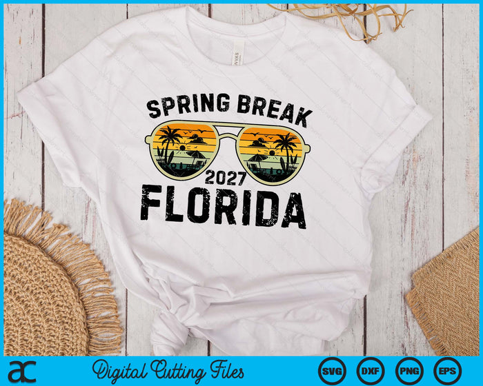 Spring Break Florida 2027 Family Vacation Matching Retro SVG PNG Digital Printable Files