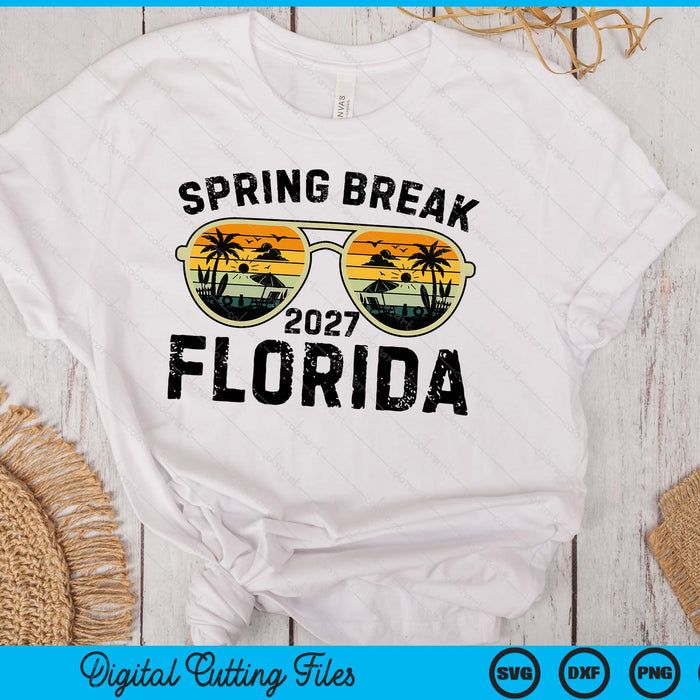 Spring Break Florida 2027 Family Vacation Matching Retro SVG PNG Digital Printable Files