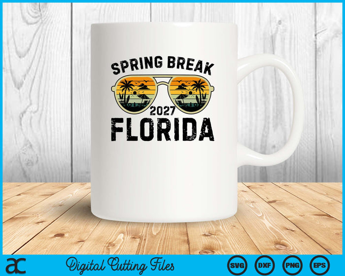 Spring Break Florida 2027 Family Vacation Matching Retro SVG PNG Digital Printable Files