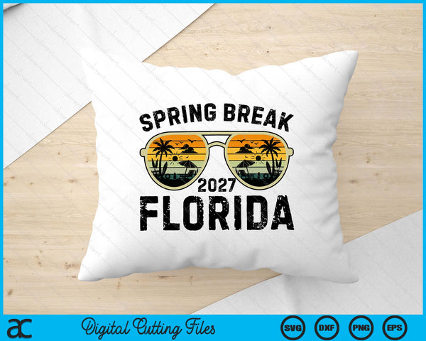 Spring Break Florida 2027 Family Vacation Matching Retro SVG PNG Digital Printable Files