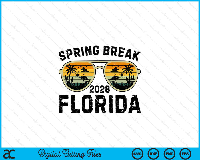 Spring Break Florida 2028 Family Vacation Matching Retro SVG PNG Digital Printable Files