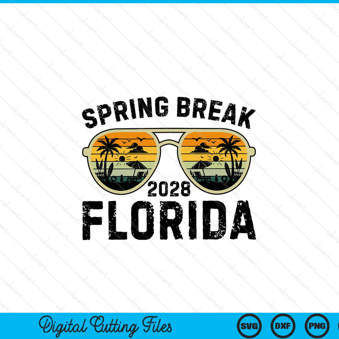 Spring break Florida 2028 family vacation matching retro SVG cut file