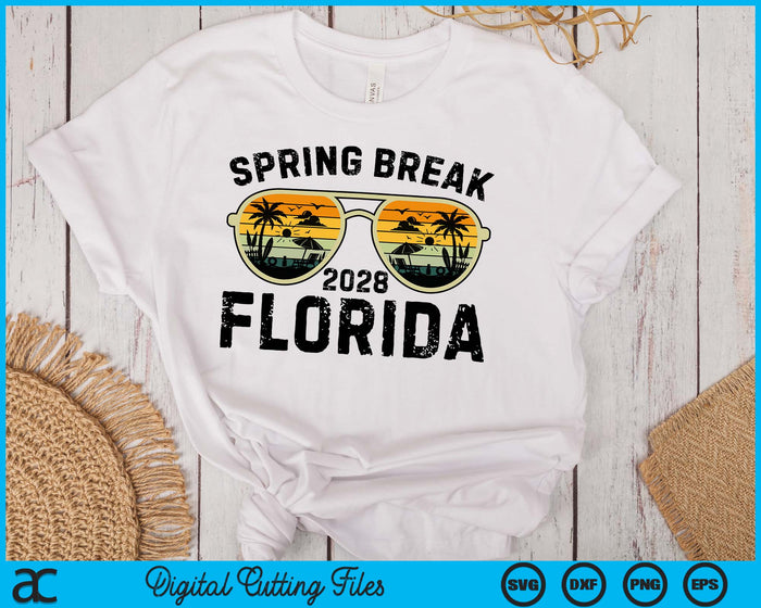 Spring Break Florida 2028 Family Vacation Matching Retro SVG PNG Digital Printable Files