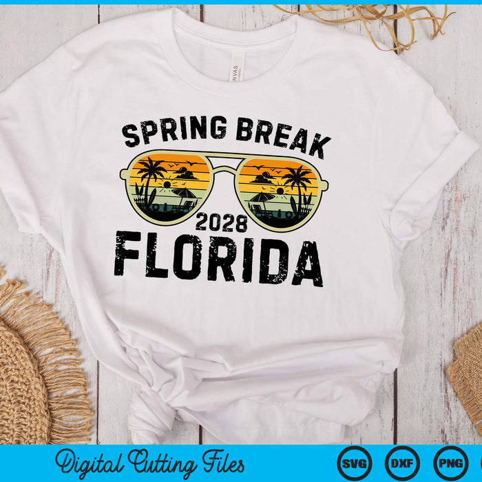 Spring Break Florida 2028 Family Vacation Matching Retro SVG PNG Digital Printable Files