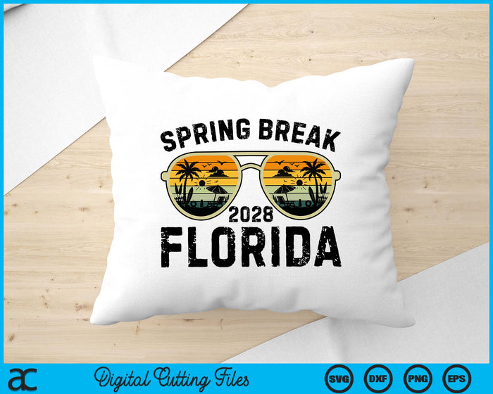 Spring Break Florida 2028 Family Vacation Matching Retro SVG PNG Digital Printable Files