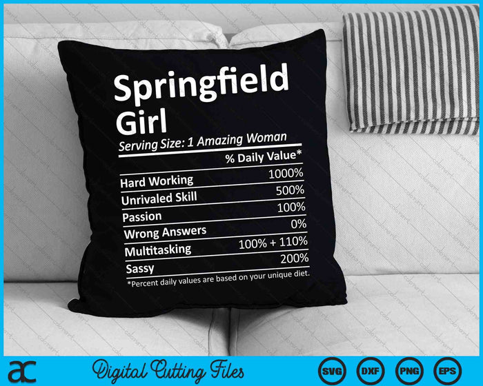 Springfield Girl MO Missouri Funny City Home Roots SVG PNG Archivos de corte digitales