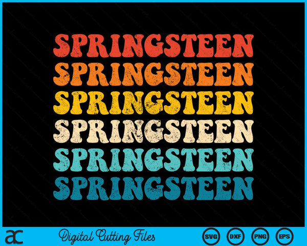 Springsteen Vintage Groovy Retro SVG PNG Digital Cutting Files