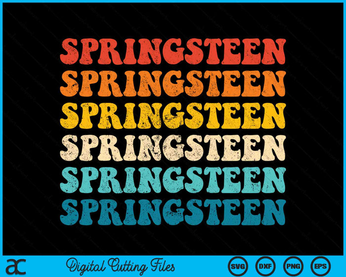Springsteen Vintage Groovy Retro SVG PNG digitale snijbestanden