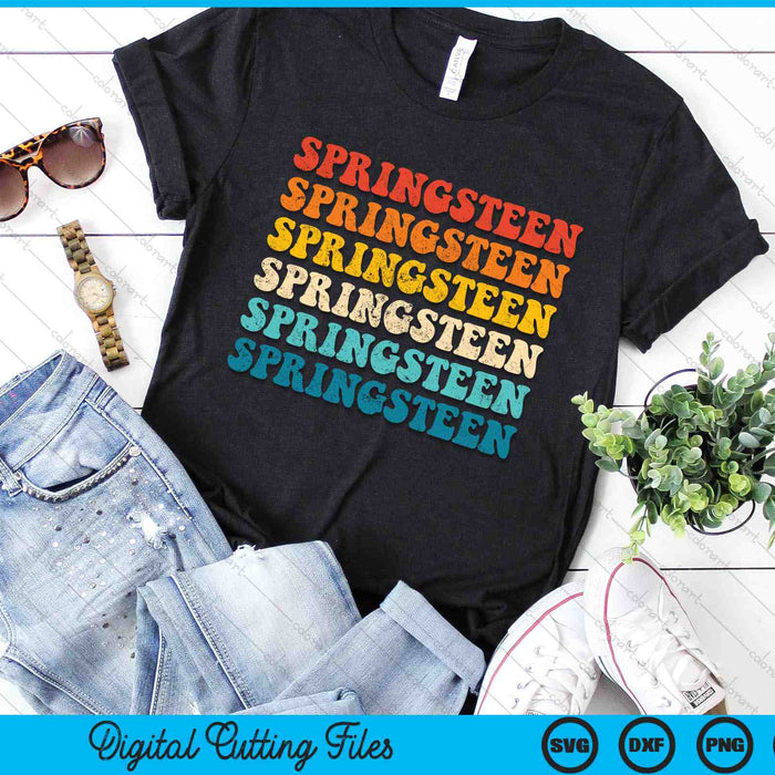 Springsteen Vintage Groovy Retro SVG PNG digitale snijbestanden