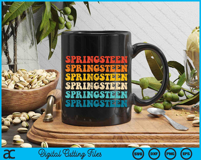 Springsteen Vintage Groovy Retro SVG PNG digitale snijbestanden