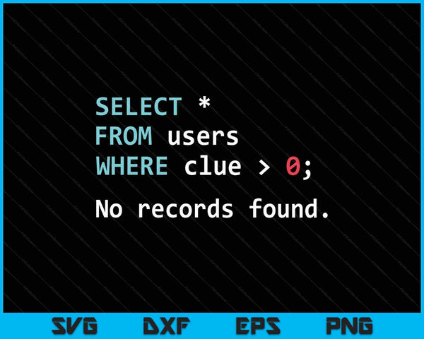 Sql query sql database admin programmer SVG cut file