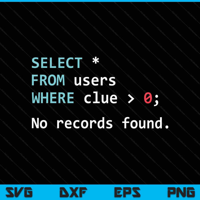 Sql query sql database admin programmer SVG cut file