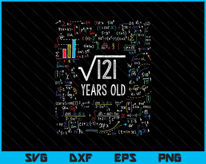 Square Root Of 121 11th Birthday 11 Year Old Gifts Math Bday SVG PNG Digital Printable Files
